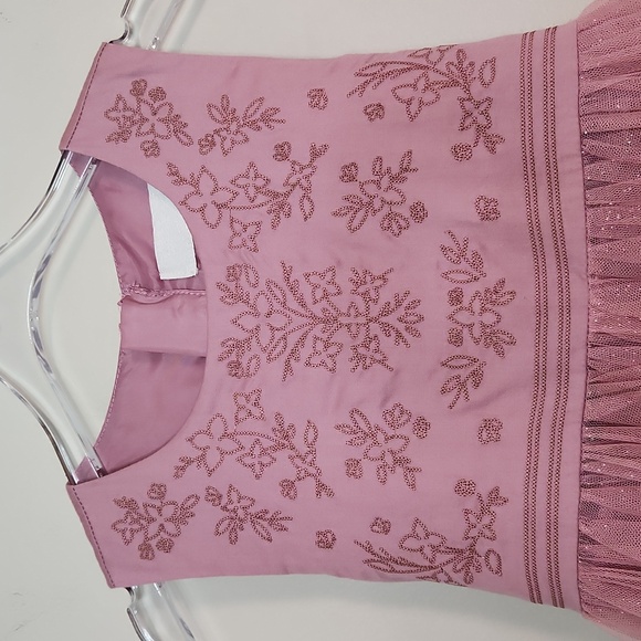Camilla Girls Dusty Rose Embroidered Tulle Tiered Dress, Size 4 ~ EUC - Picture 3 of 10
